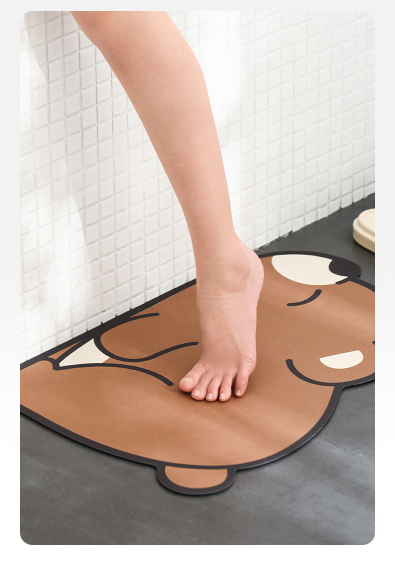 FaSoLa卫生间硅藻泥软垫浴室吸水地垫家用厕所门口地毯防滑脚垫详情17