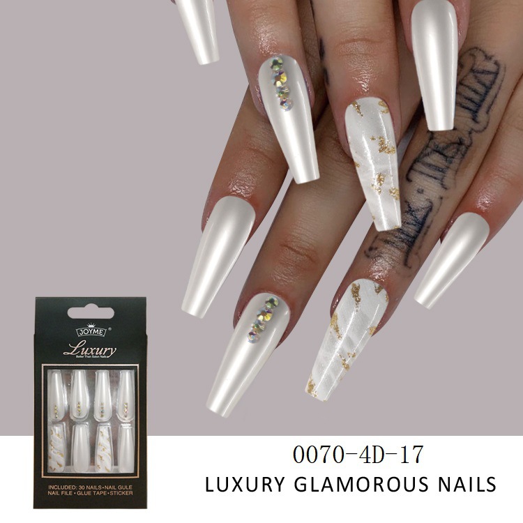 Special offer on 30 pieces of long ballet nail nail patches with diamonds pic 27