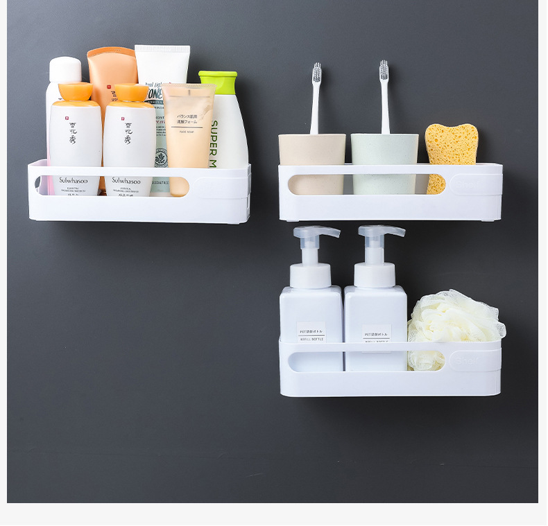 卫生间置物架壁挂洗手间洗漱台吸盘厨房厕所吸壁式免打孔浴室收纳详情7