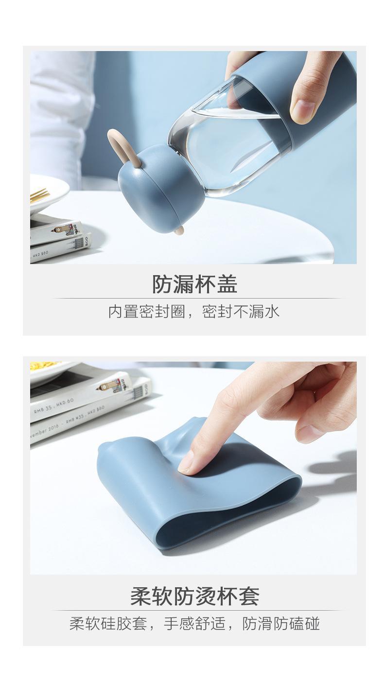草莓高硼硅耐开水玻璃杯便携防漏网红ins杯子韩版清新可爱茶杯详情5