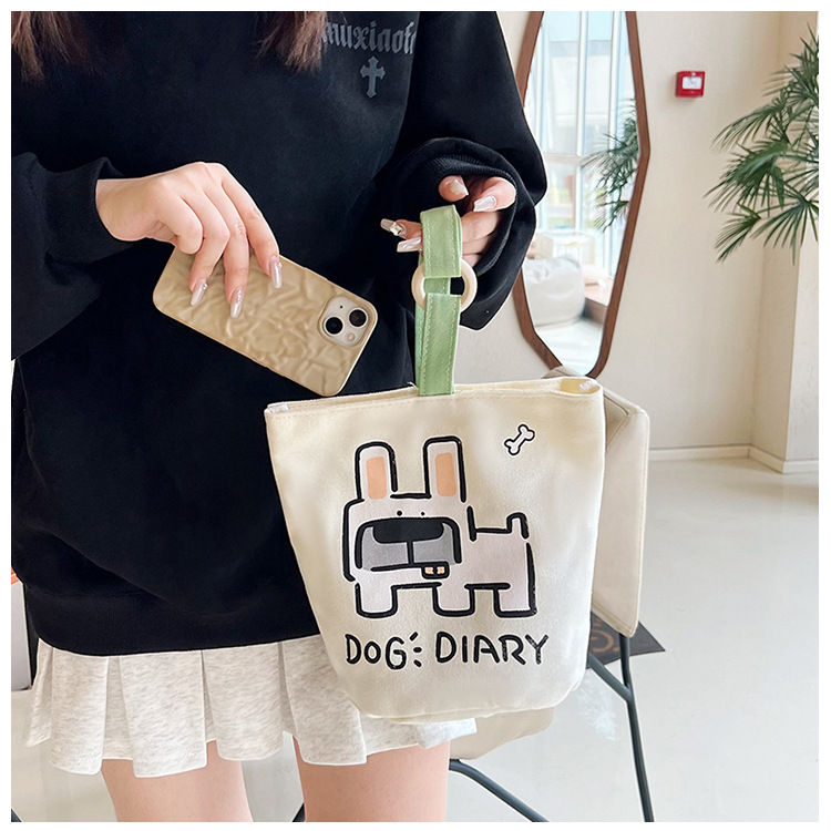 上班族便携妈咪帆布包购物学生可爱水桶型手拎便当带饭盒手提包女详情15