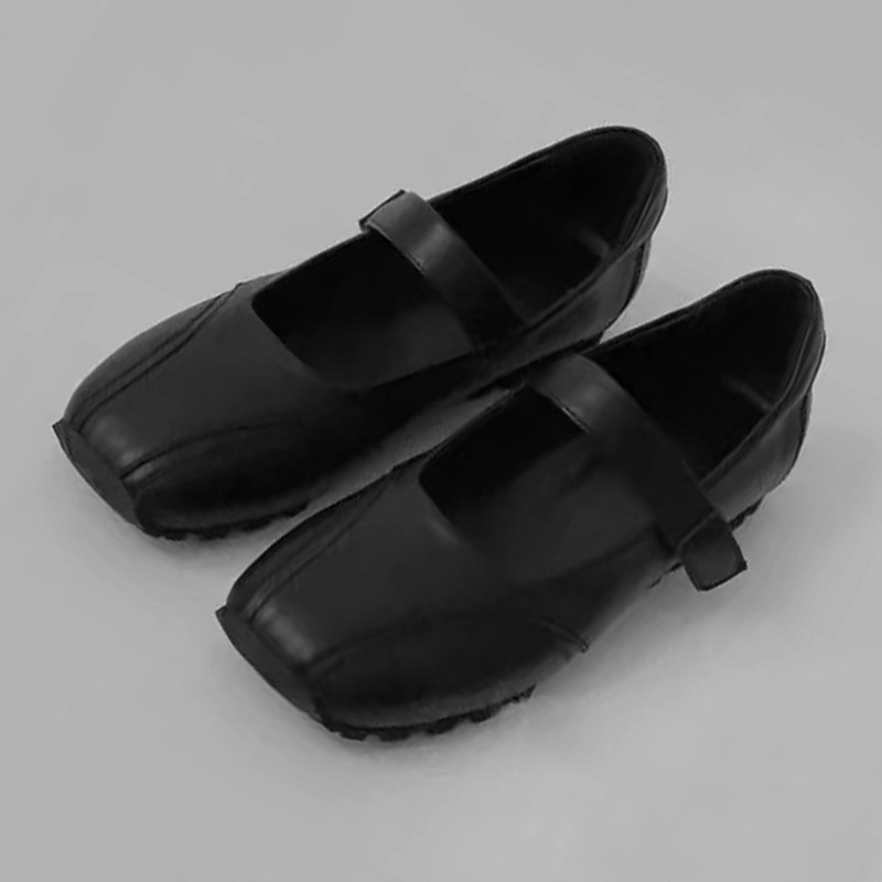 现货小银鞋浅口平跟芭蕾鞋中跟小方头单鞋慵懒风韩系复古德训鞋女详情38