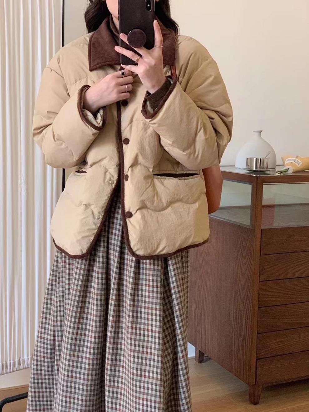 Lapel Dongdaemun light down cotton-padded jacket for women, short chanel-style cotton-padded jacket, casual coat for winter pic 29