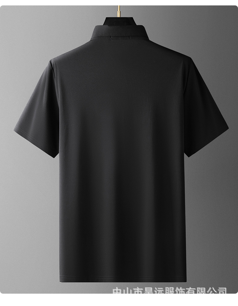 夏季新款翻领短袖T恤铜氨纤维宽松大码休闲卫衣polo衫裸感薄款潮详情14