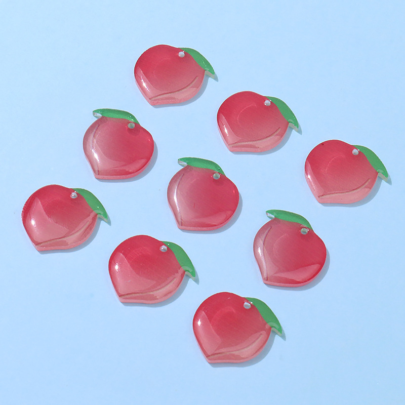 DIY bulk accessories wholesale resin peach slice earrings, earrings, hairpins, pendants, peach pendants, handcrafted materials pic 8