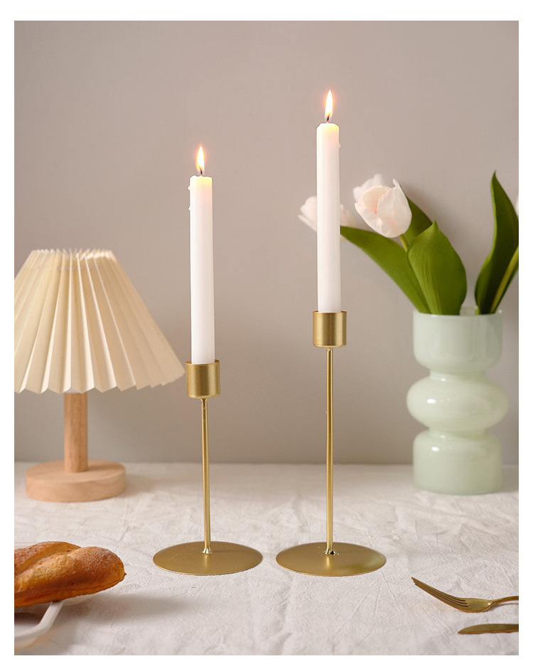 Nordic home light luxury style candlestick ornaments, retro candlelight dinner props, simple home romantic table decorations pic 12