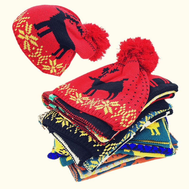 Hat and scarf dual-purpose knitted set, winter outdoor hat set, warm jacquard knitted cap manufacturer wholesale pic 12
