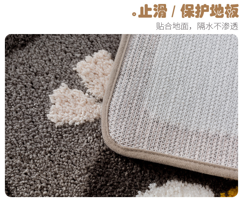 原创柴犬浴室门吸水地垫 入门吸水防滑地毯植绒舒适脚垫详情10