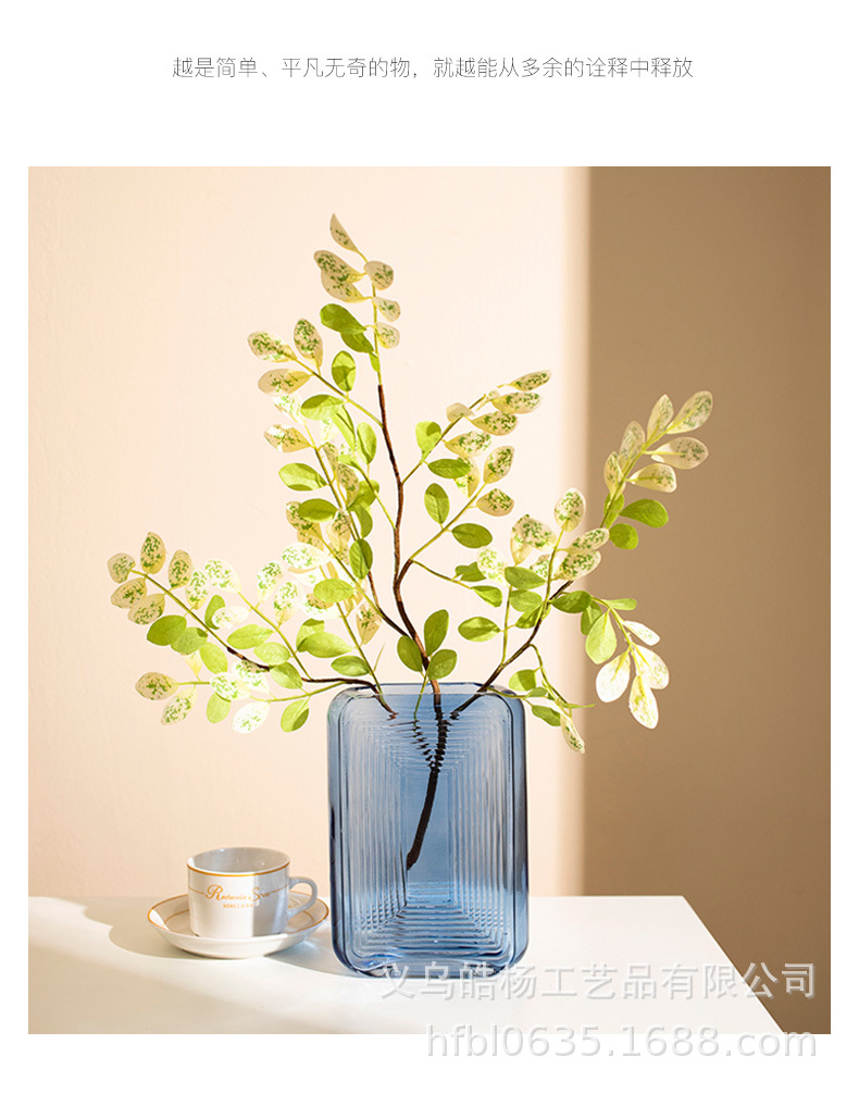 2020 New creative geometric glass vase for living room, dining table, entrance hall, dried flower arrangement decoration, light luxury style pic 9