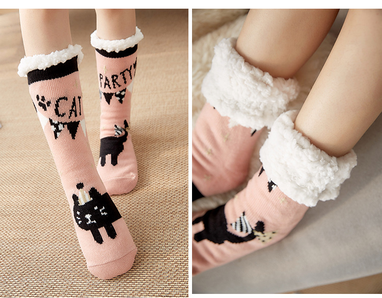 Wholesale floor socks, adult home postpartum socks, leg covers, sleep Christmas snow socks, coral fleece slippers, carpet socks pic 11