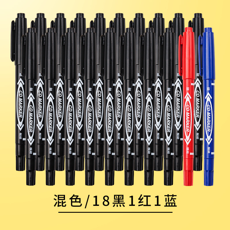 100pcs marker negro aceite pequeño de dos cabezas de dibujo dibujante para niños dibujo para estudiantes de arte especial pic 2