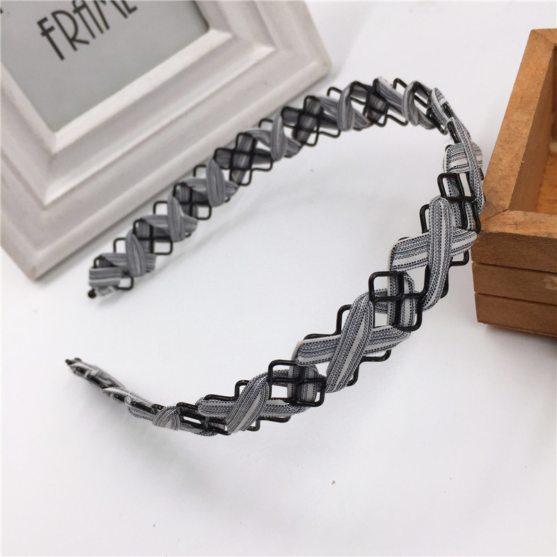 Korean style simple and versatile hair bands, steel wire wrapped fabric headbands, headbands, front press hair clips, night market 2-yuan store accessories supply pic 9