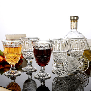 厂家批发浮雕菠萝花纹玻璃果汁杯红酒杯 婚礼酒吧KTV用详情3