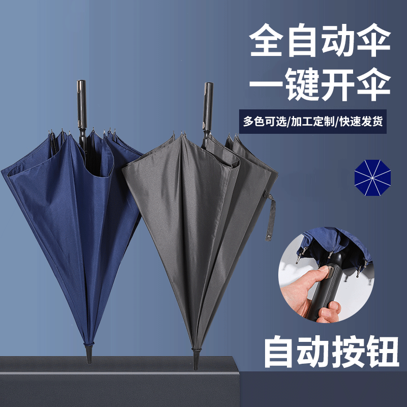 网红街拍8骨全自动长柄小清新三折透明伞 印刷LOGO广告折叠透明伞详情13