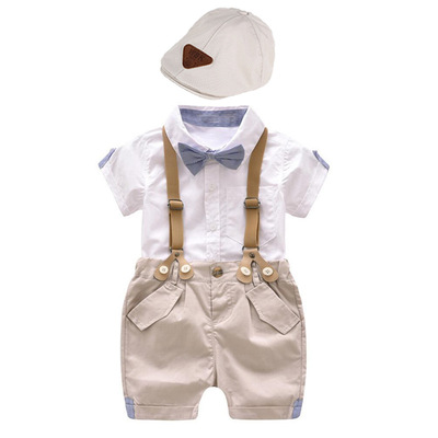 Summer male baby gentleman sets, baby crawling suits, overalls, two-piece sets, British-style cool evening gowns for foreign trade pic 50