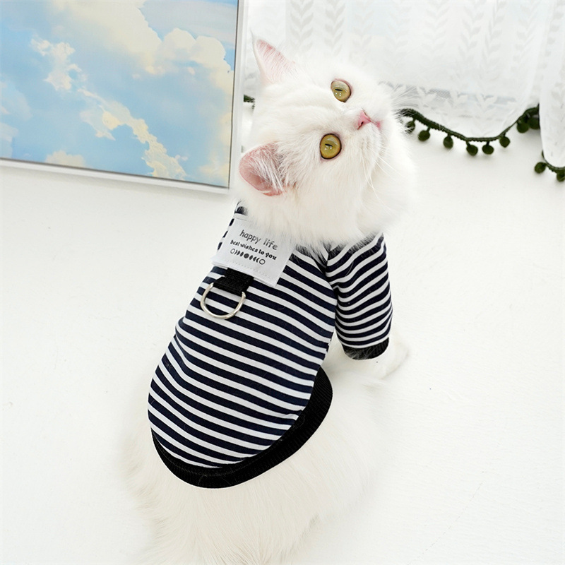 Pet autumn and winter warm striped sweatshirts, Teddy bichon Frise dog and cat clothes, small and medium-sized dog manufacturer wholesale supplies pic 11