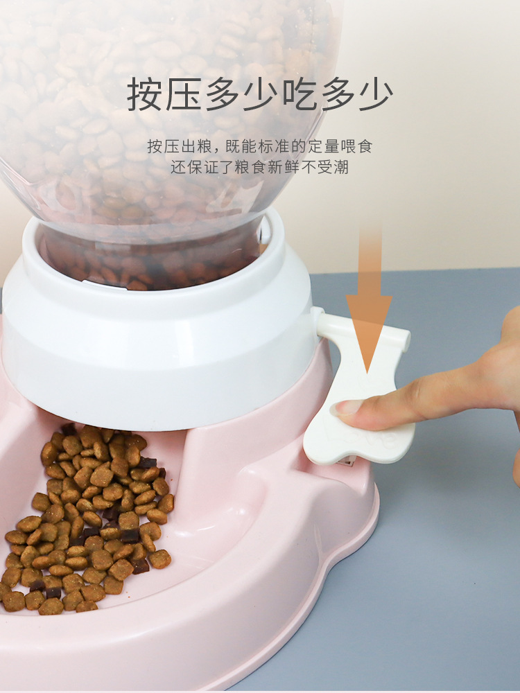 Wholesale of cat automatic feeders, two-in-one cat food bowls, pet water dispensers, no wet mouth, prevent knocking over pet bowls pic 4