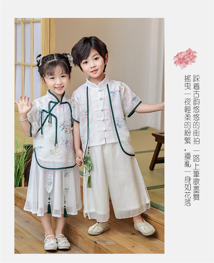 宝宝汉服春季套装男童古装中国风春秋款儿童国学馆长袖唐装女超仙详情14