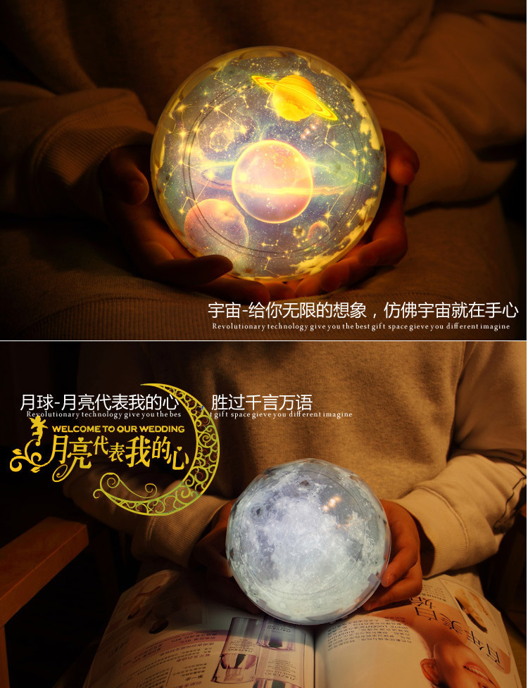 彩色魔钻投影灯梦幻宇宙星空灯智能旋转LED小夜灯创意USB灯详情12