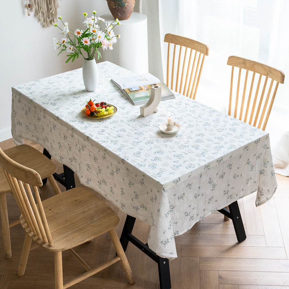 Fresh and clean cross-border tablecloth ins lilac flower fragments garden cotton and linen tablecloth fabric American decoration Amazon picnic cloth pic 38