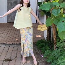 A new Chinese-style, retro, slit, mid-length, elegant and stylish dress for summer women with a modified version of the national trend pic 7