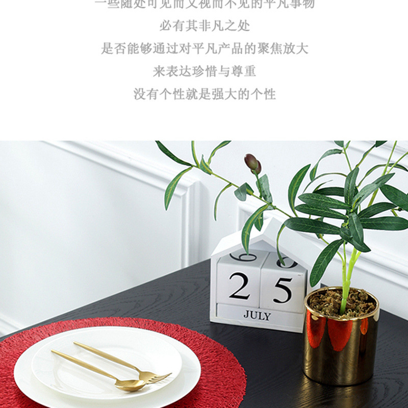 沃美 欧式轻奢圆形乱丝PVC餐垫家居装饰简约时尚大方防水防滑防油防烫耐磨隔热餐垫详情16