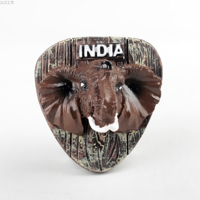现货3D彩绘树脂冰箱贴印度大象立体树脂冰箱贴创意树脂冰箱贴批发详情3