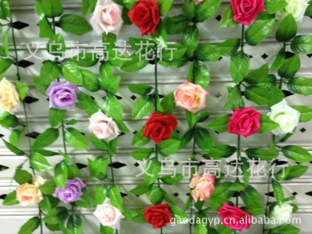 Artificial rose vine, Korean rose artificial flower decorative vine, wedding decoration flower vine manufacturer, 9 roses pic 4