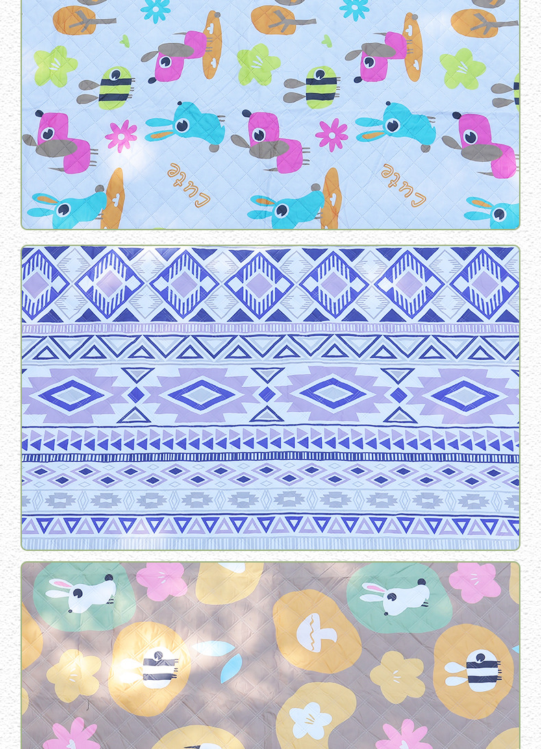 卡通满印花野餐布旅游防潮防虫野餐垫 便携式加厚防潮垫露营地垫详情15