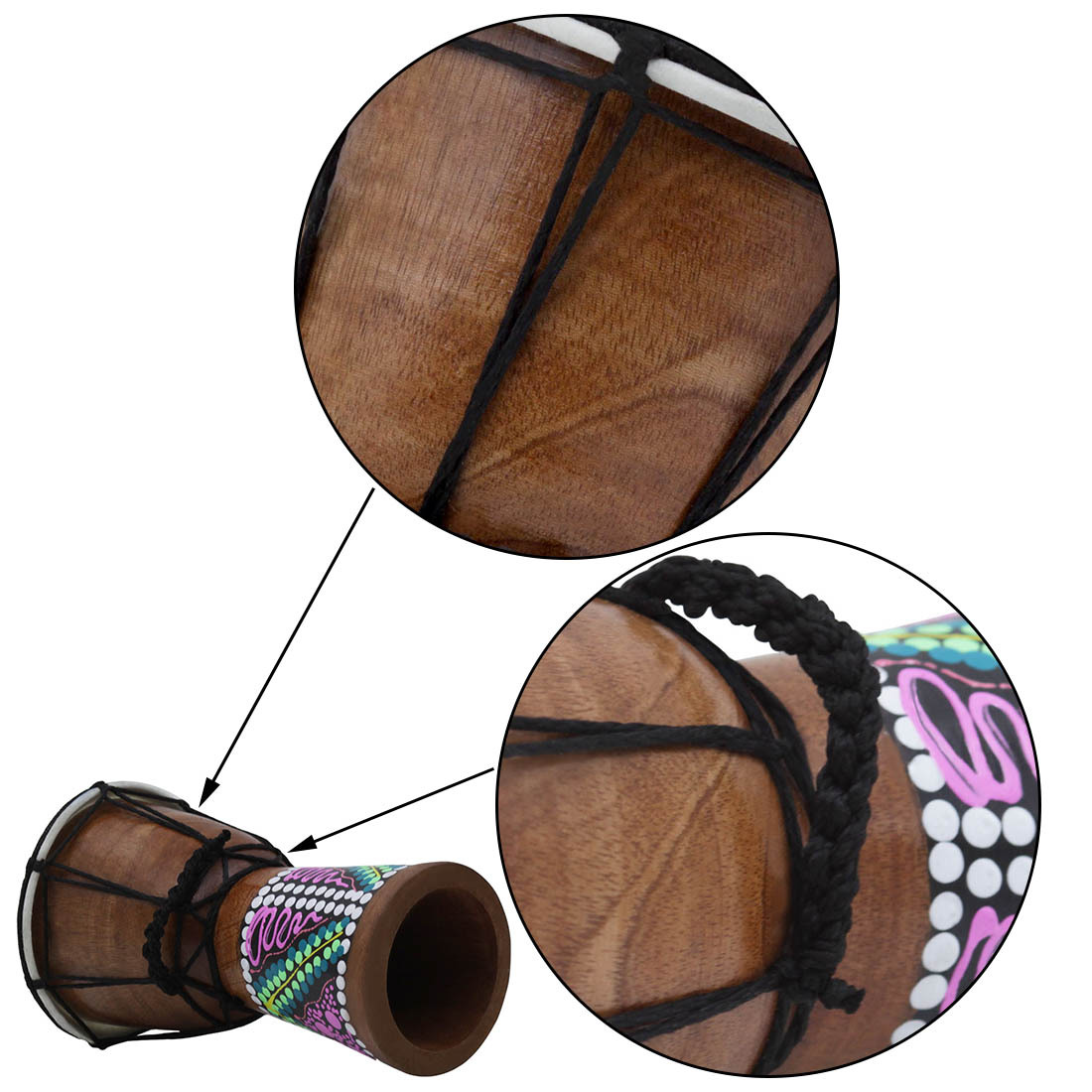 Wholesale handcrafted 4-inch African drums for children, adults, beginners, Lijiang hand drums, percussion instruments, 4-inch African drums, random pic 23