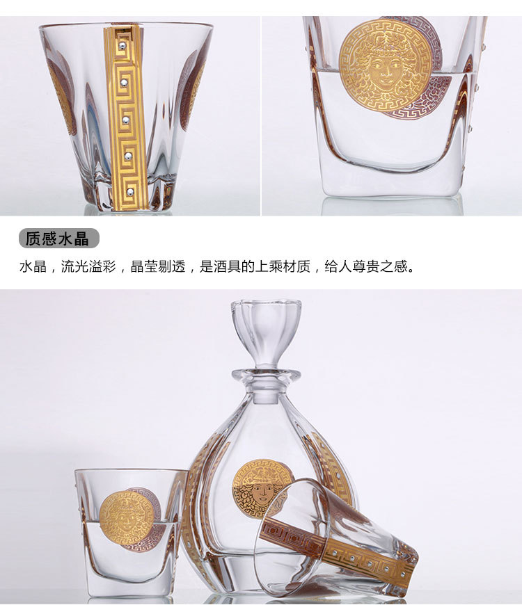 new style whisky brandy sets gold painted drinkware Whisky Painted Gold Set pic 15