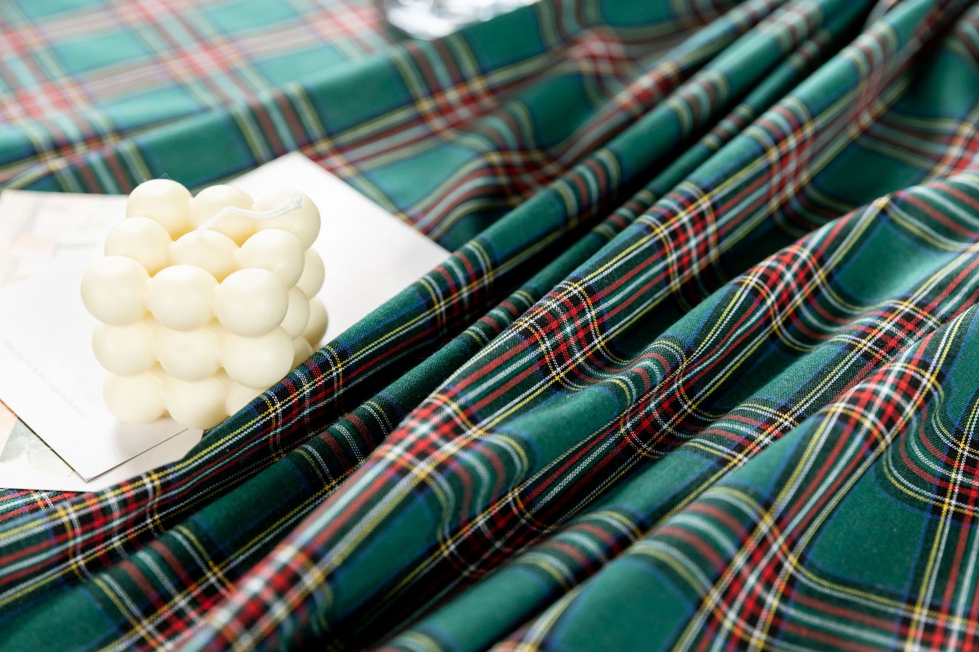 Cross-border Christmas holiday decoration table fabric, retro striped checkered cotton and linen restaurant party cover, Amazon pic 69