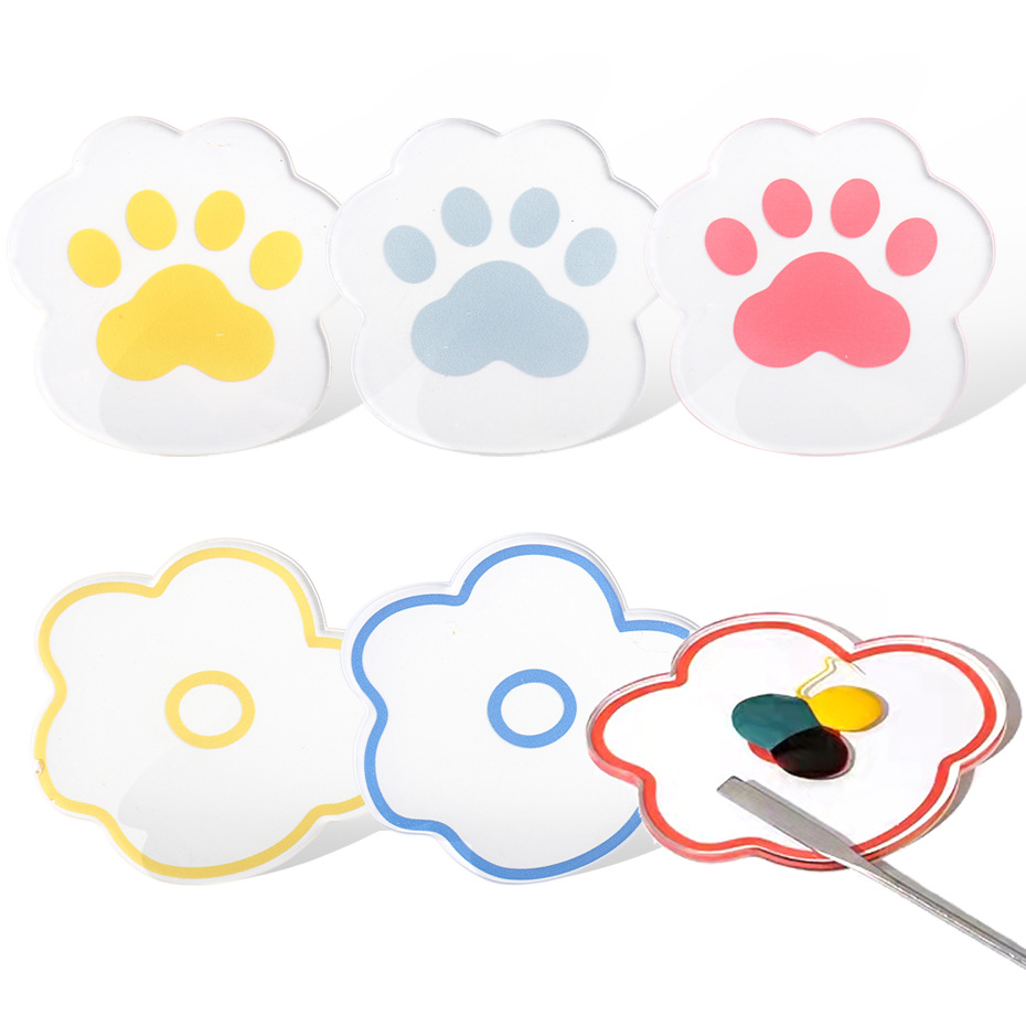 The new nail art tool, ins transparent cartoon pattern bear paw print color palette, showcases nail painting and color matching tool shanilak pic 1