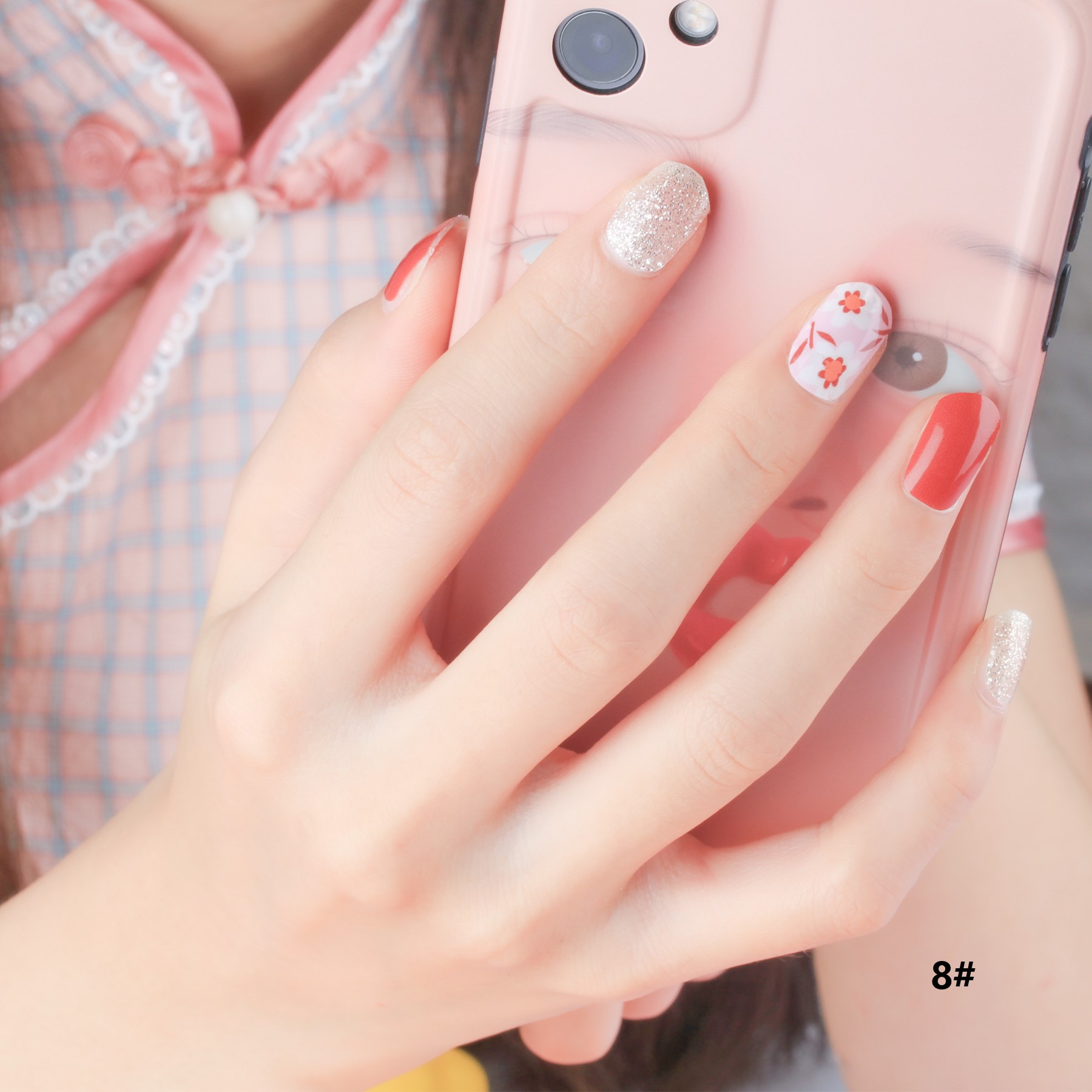 Custom-made 12-piece box set of waterproof nail stickers that are popular among Internet celebrities pic 20