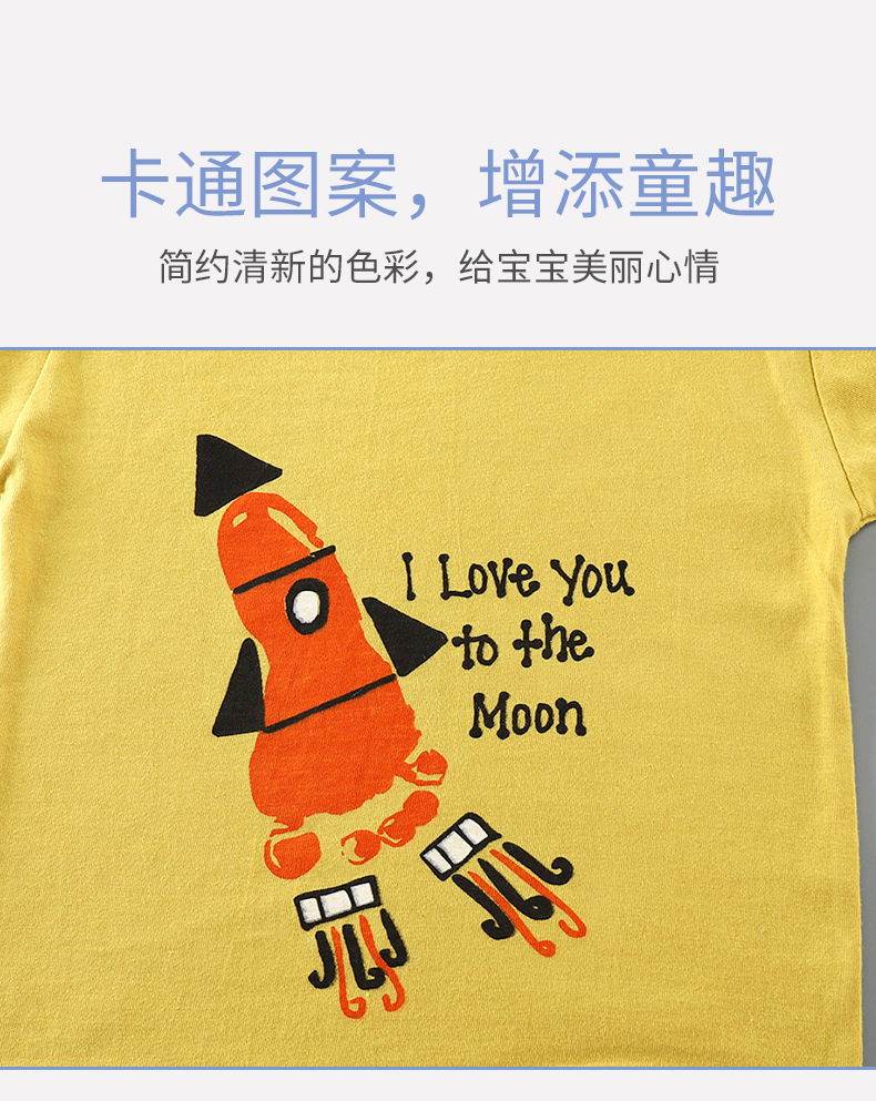 儿童短袖套装纯棉夏季新款宝宝短裤衣服男童夏装女童t恤童装批发详情2