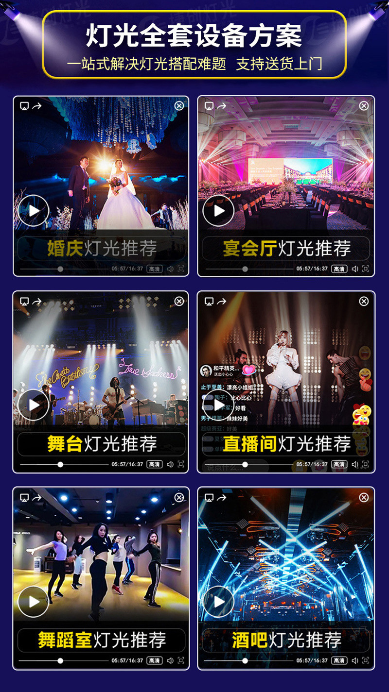 捷创舞台灯光54颗3w全彩帕灯舞蹈室氛围灯七彩染色灯舞台演出灯光详情9