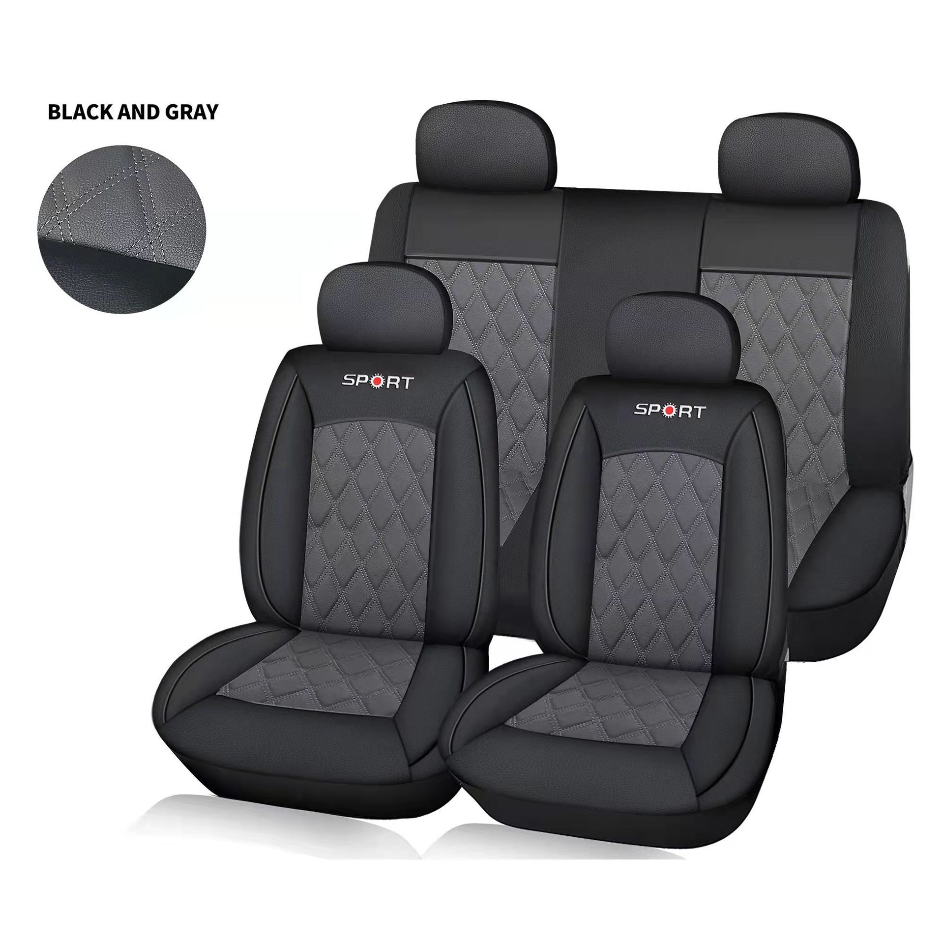 9-piece set of foreign trade car seat covers, fully covered with breathable polyester fabric strips, suitable for all five seats of the vehicle throughout the four seasons pic 3