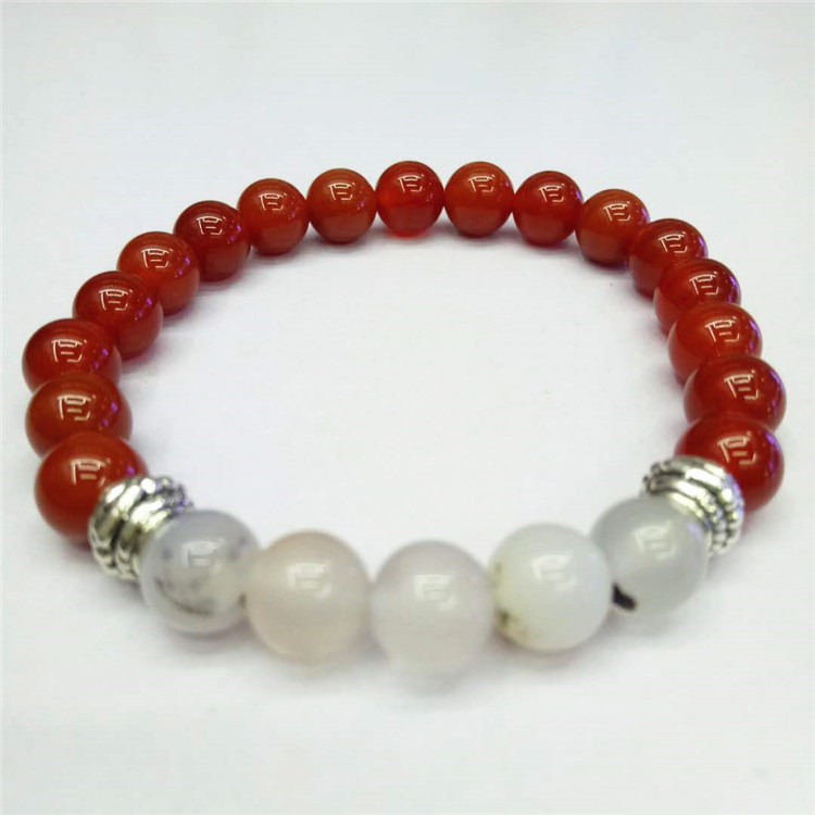 Guangshun Jewelry DIY Creative Jewelry: Red agate Tiger Stone bracelet, Ocean Chalcedony combination bracelet, Natural Stone bracelet pic 12