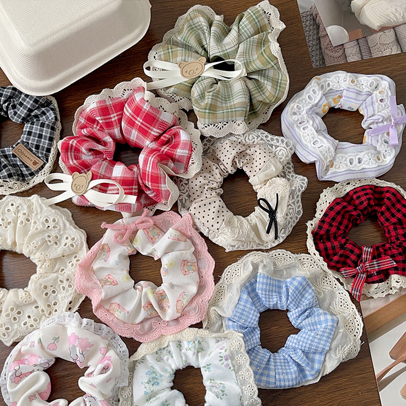 Spring and Summer hair band Collection: Cute trendy hair bands, feminine lace trim hair accessories, sweet and fresh large intestine hair bands pic 14