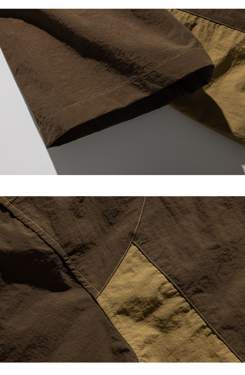 美式工装短袖t恤男士夏季大码潮牌立领拉链体恤半袖男详情19