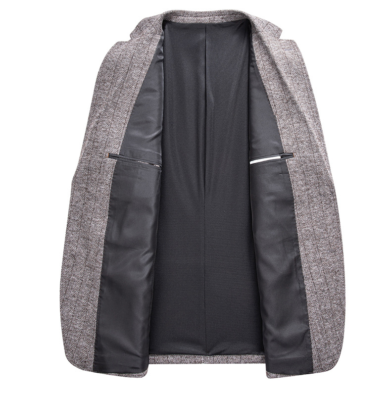 Laishibert autumn and winter knitted woolen woolen suits for young and middle-aged men, small suits for men, slim-fit woolen casual suits pic 39