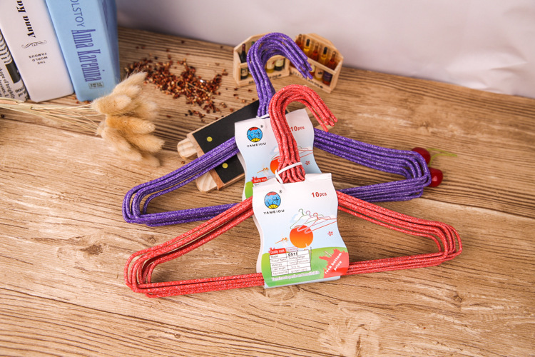 家用儿童款晒衣晾衣挂衣架 宝宝衣架儿童衣撑包塑铁丝衣架详情7