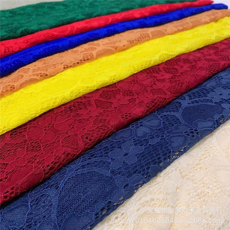 Elastic brocade lace fabric in stock, multi-color soft clothing dress fabric, mesh lace skirt accessories pic 6
