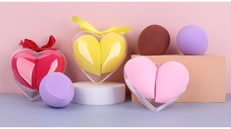 Michelin Heart-shaped Beauty Egg Set, Makeup egg, powder puff, Sponge Egg one-piece consignment, Super soft Makeup egg pic 10