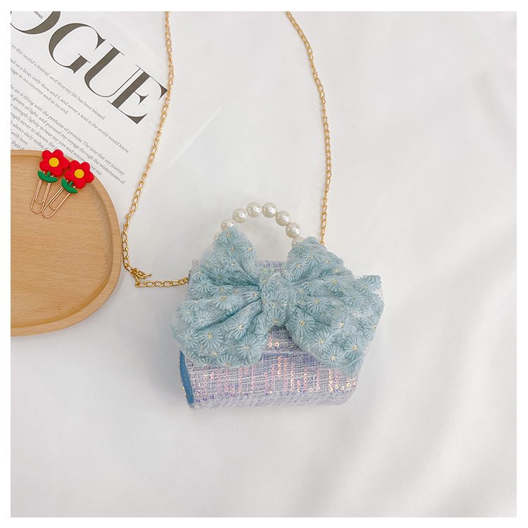 可爱女童斜挎包小香风时尚儿童手提斜背包包公主淑女珍珠包单肩包详情98