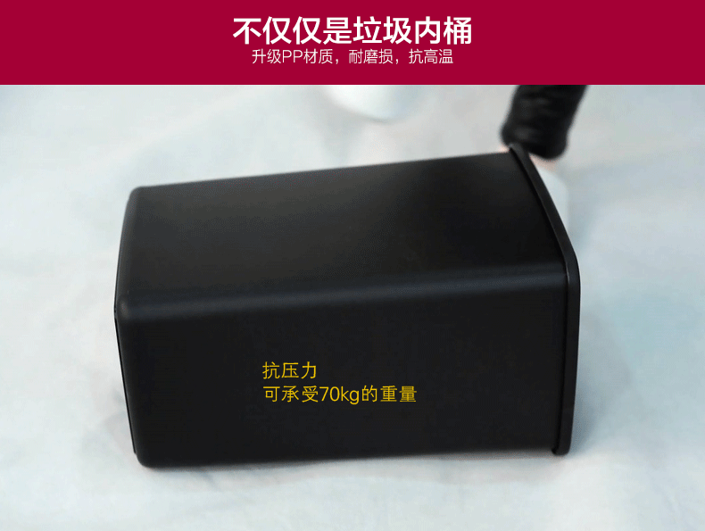 Creative trash can, double-layer thickened PP round storage bucket, household stainless steel trash can pic 7