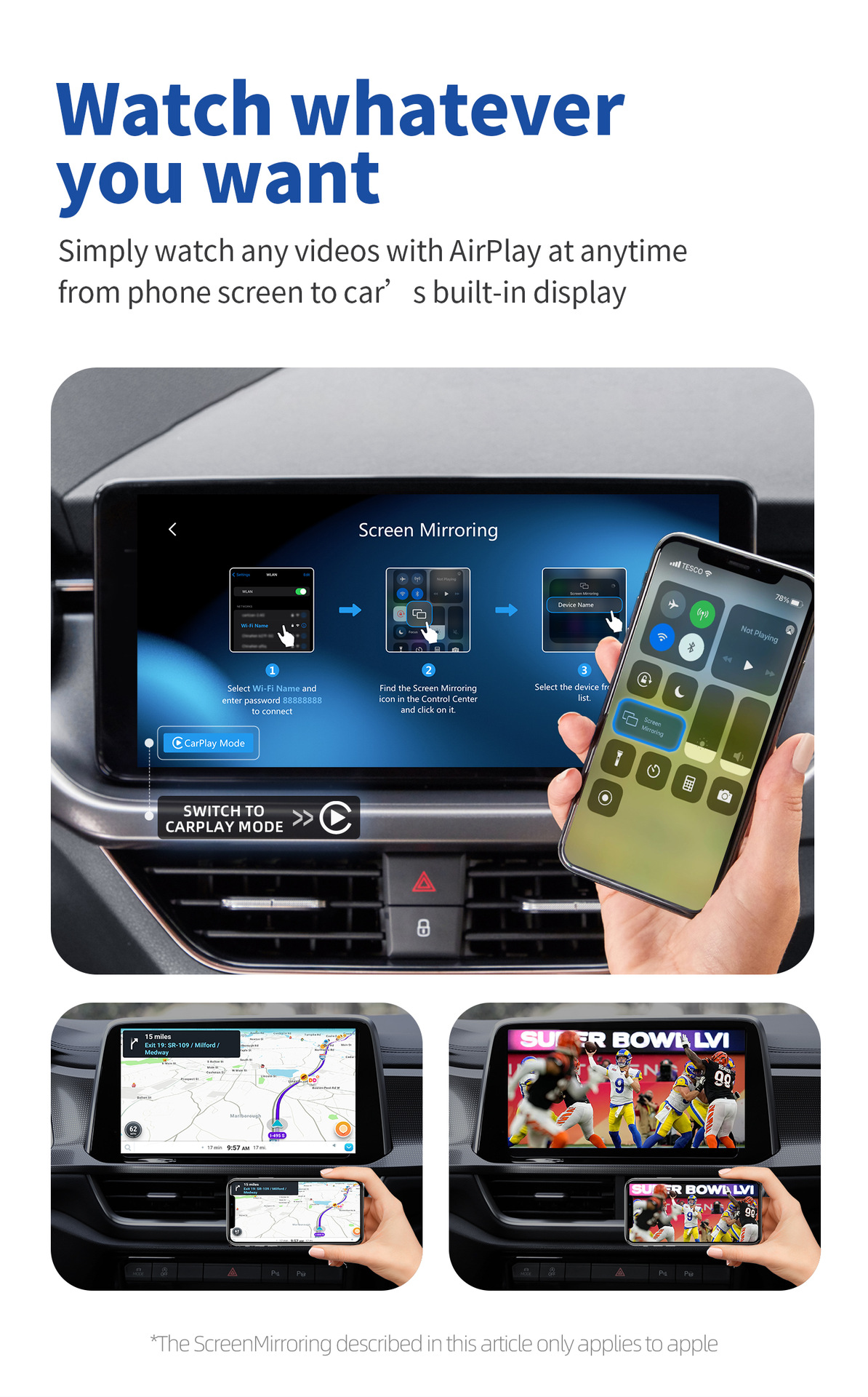 新品CA360三通道有线转无线CarPlay盒子airplay+Android详情8