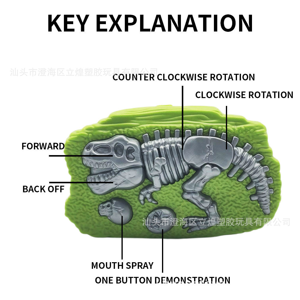 立煌新品电动喷雾恐龙 灯光行走霸王龙模型2.4g手表控制遥控恐龙详情9