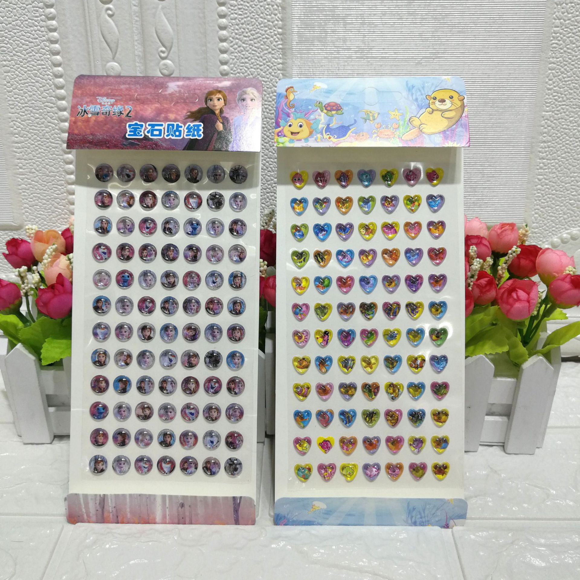 Officially authorized cartoon acrylic diamond and gemstone stickers, heart-shaped 10mm round diamond stickers, DIY mobile phone stickers pic 5