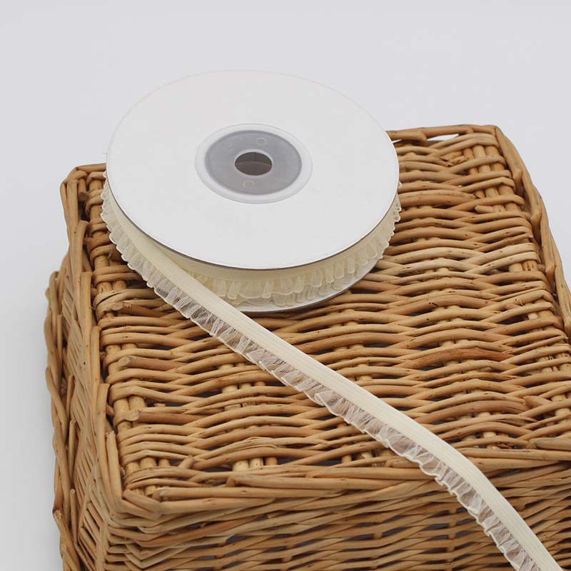 In stock: 1.0cm single-sided black fungus snow yarn lace elastic band for baby clothes, decorative accessories, home textile edging materials pic 12